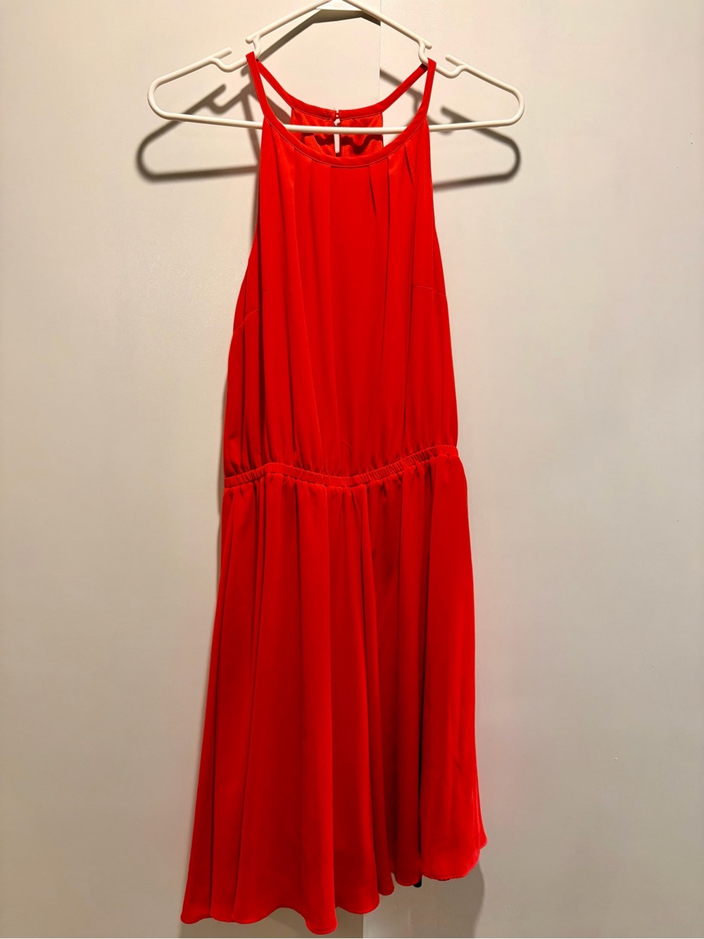 Banana Republic Red Orange Halter-Neck Midi Dress